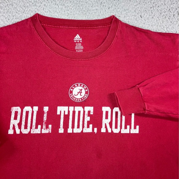 adidas Other - Adidas Alabama Crimson Tide Roll Tide L/S T-Shirt Mens L Red Baggy Distressed